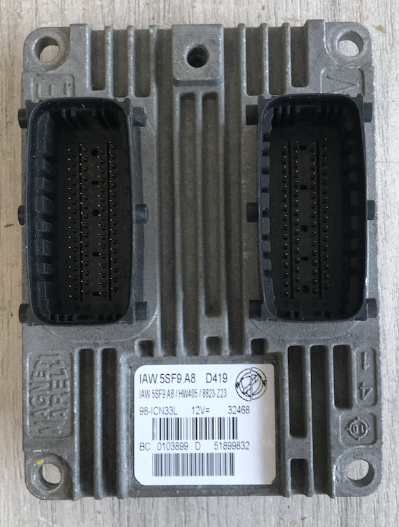 Magneti Marelli Engine ECU, IAW 5SF9.A8, HW405, BC.0103899.D, 51899832