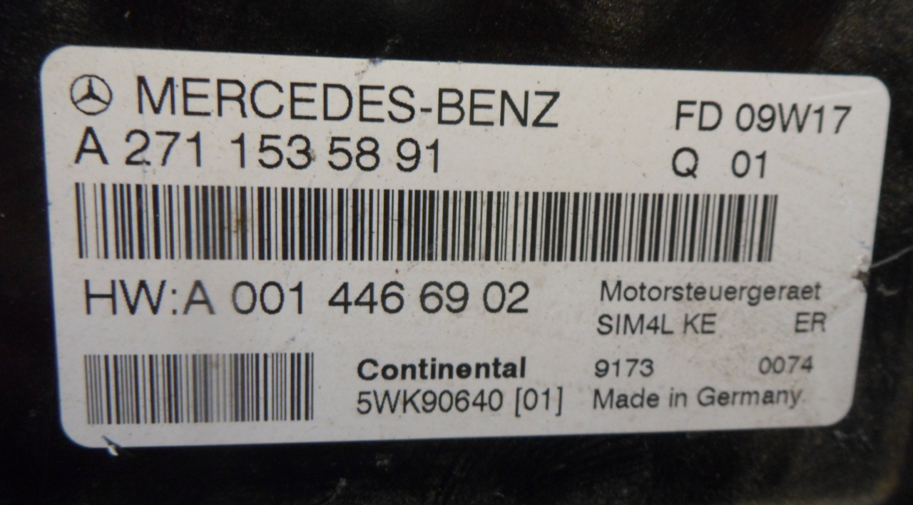Mercedes-Benz, 5WK90640 01, A2711535891, A 271 153 58 91, HWA0014466902, HW A 001 446 69 02, SIM4L KE