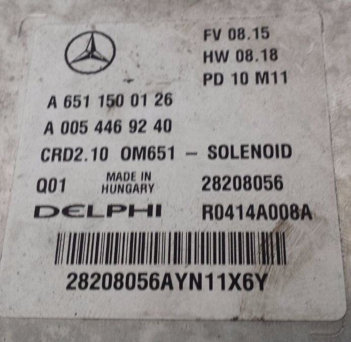 Mercedes-Benz C200, A6511500126, A 651 150 01 26, A0054469240, A 005 446 92 40, 28208056, R0414A008A, CRD2.10, OM651 - SOLENOID