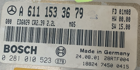 Mercedes-Benz CDI, 0281010523, 0 281 010 523, A6111533679, A 611 153 36 79, CR2.31