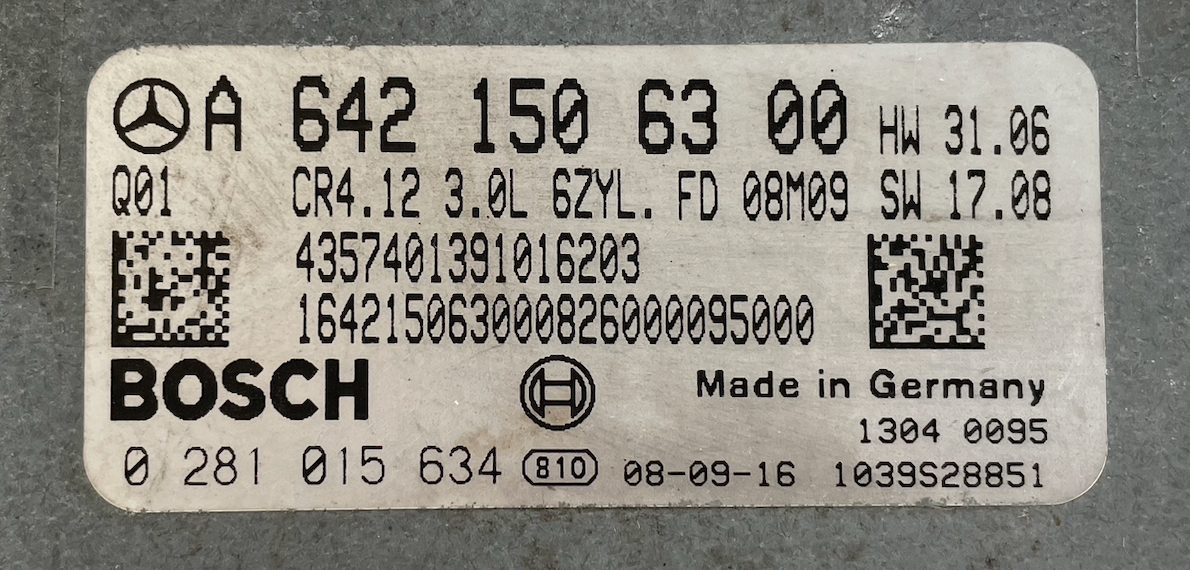 Mercedes-Benz ML 280 CDI 4MATIC , 0281015634, 0 281 015 634, A6421506300, A 642 150 63 00