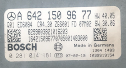 Mercedes-Benz Viano CDI 3.0, 0281014181, 0 281 014 181, A6421509677, A 642 150 96 77, 1039S19154