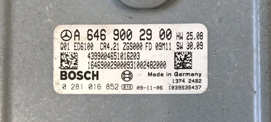 Mercedes Vito 115 CDI, 0281016852, 0 281 016 852, A6469002900, A 646 900 29 00, CR4.21, 1039S35437