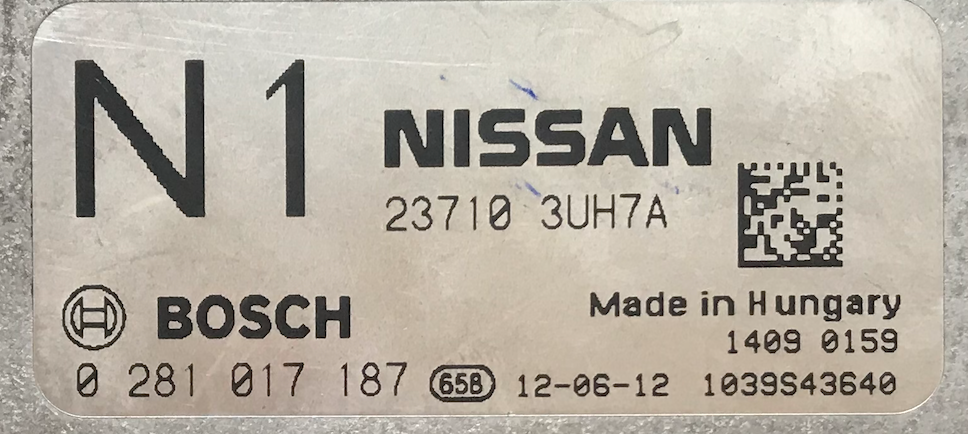 Nissan X-Trail 2.0 DCi, 0281017187, 0 281 017 187, 237103UH7A, 23710 3UH7A, 1039S43640