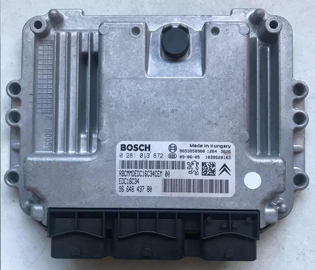 Peugeot 308, Citroen C3 1.6HDi, 0281013872, 0 281 013 872, 9664843780, 96 648 437 80, 9653958980, EDC16C34
