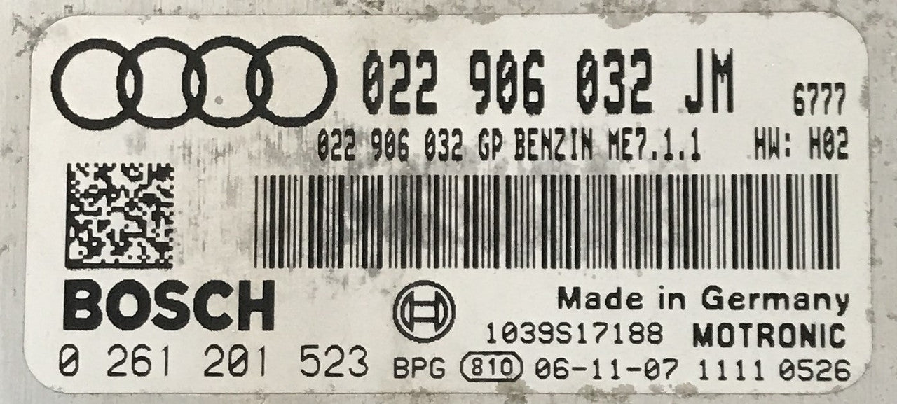 Audi A3 3.2, 0261201523, 0 261 201 523, 022906032JM, 022 906 032 JM, 022906032GP, 022 906 032 GP, ME7.1.1