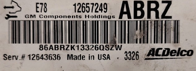 Plug & Play ACDelco Engine ECU, 12657249, ABRZ, 12643636