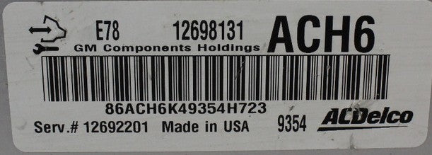 Plug & Play ACDelco Engine ECU, Vauxhall, Opel, 12698131, ACH6, 12692201, E78