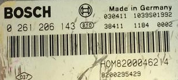 Plug & Play Bosch Engine ECU, 0261206143, 0 261 206 143, HOM8200046214, 8200295429, ME 7.46