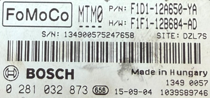 Plug & Play Bosch Engine ECU, 0 281 032 873, 0281032873, F1D1-12A650-YA, F1D112A650YA, F1F1-12B684-AD, F1F112B684AD, MTM0