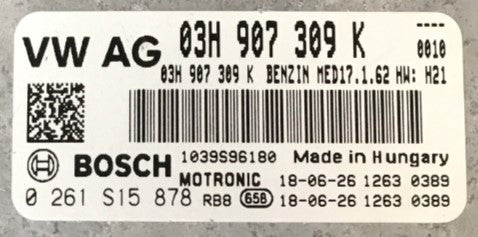 Plug & Play Bosch Engine ECU, Audi, 0261S15878, 0 261 S15 878, 03H907309K, 03H 907 309 K, MED17.1.62