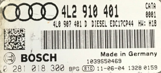 Plug & Play Bosch Engine ECU, Audi, 0281018300, 0 281 018 300, 4L2910401, 4L2 910 401, 4L2910401D, 4L2 910 401 D