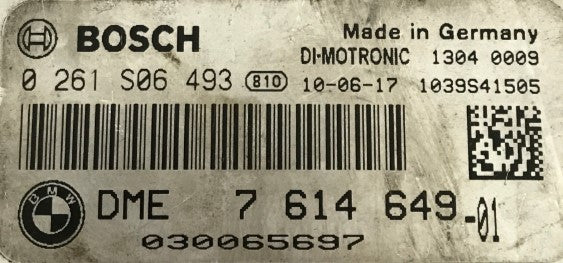 ECU de motor Bosch Plug & Play, BMW, 0261S06493, 0 261 S06 493, DME7614649, DME 7 614 649, MEVD 17.2