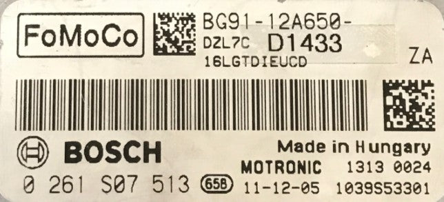 Plug & Play Bosch Engine ECU, Ford, 0261S07513, 0 261 S07 513, BG91-12A650-ZA, BG9112A650ZA