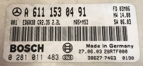 ECU de motor Bosch Plug & Play, Mercedes-Benz CDI, 0281011483, 0 281 011 483 6111530491 611 153 04 91