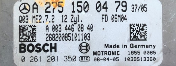ECU de motor Bosch Plug & Play, Mercedes-Benz, 0261201350, 0 261 201 350, A2751500479, A 275 150 04 79