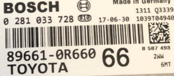 Plug & Play Bosch Engine ECU, Toyota RAV4 2.0 D-4D, 0281033728, 0 281 033 728, 89661-0R660, 896610R660
