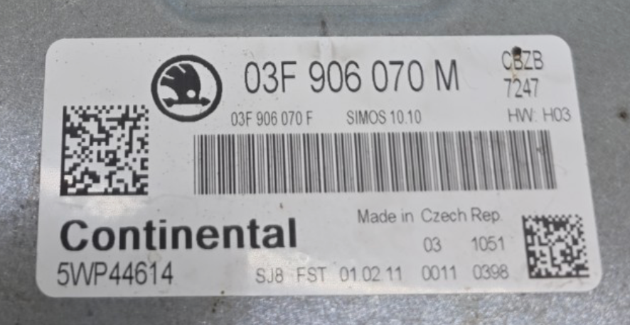 Plug & Play Continental Engine ECU, 03F906070M, 03F 906 070 M, 03F906070F, 03F 906 070 F, 5WP44614 SIMOS 10.10