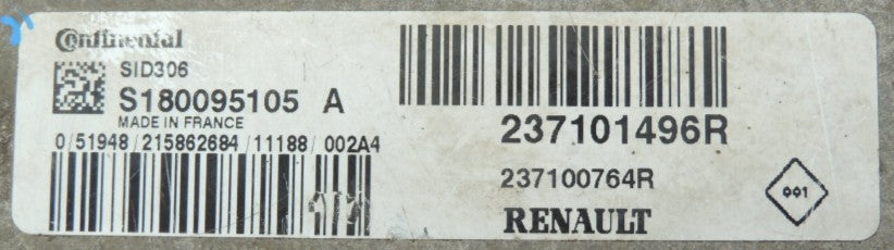 Plug & Play Continental Engine ECU, Renault, SID306, S180095105 A, S180095105A, 237101496R, 237100764R