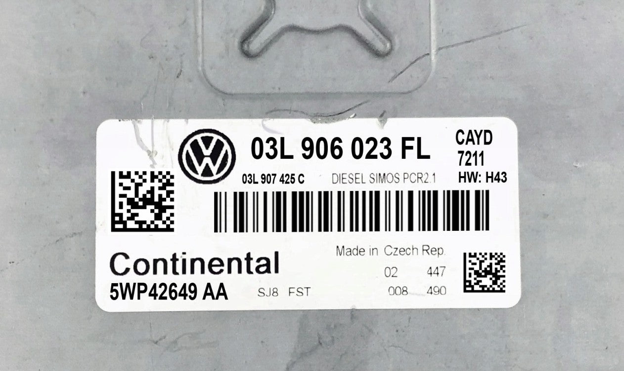Plug & Play Continental Engine ECU, VW, 03L906023FL, 03L 906 023 FL, 5WP42649AA, 5WP42649 AA, DIESEL SIMOS PCR2.1