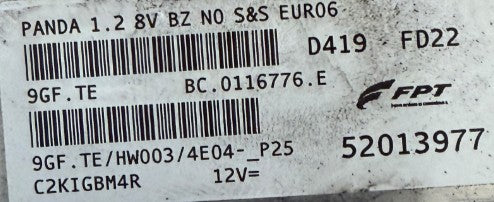 Plug & Play Magneti Marelli Engine ECU, Fiat Panda 1.2 8V, 9GF.TE, 52013977, BC.0116776.E, BC0116776E
