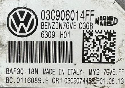 Locked Magneti Marelli Engine ECU, VW, 03C906014FF, BC.0116089.E, BC0116089E, 7GVE.FF, BENZIN7GVE