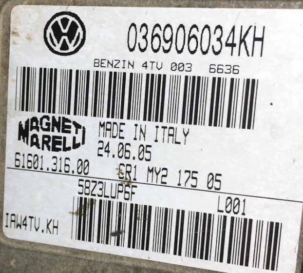 Plug & Play Magneti Marelli Engine ECU, VW, IAW4TV.KH, 036906034KH, 61601.316.00