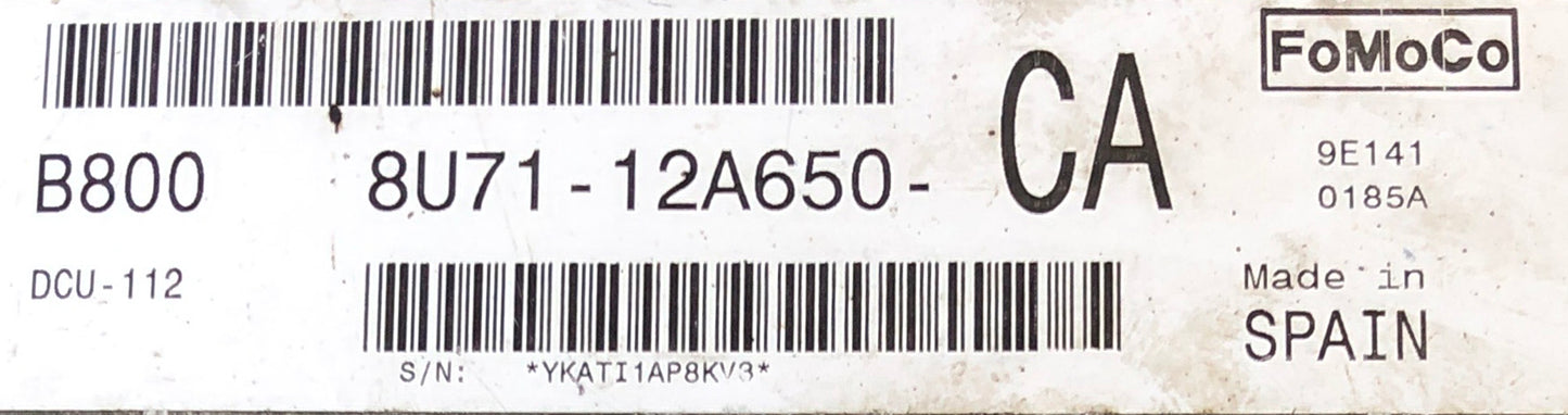 Plug & Play Visteon Engine ECU, Ford, 8U71-12A650-CA, 8U7112A650CA, DCU-112, B800, FOMOCO