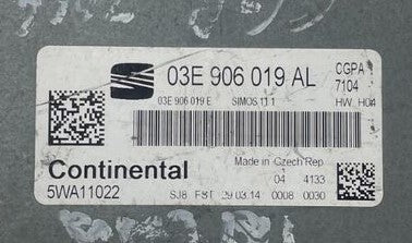 Plug & Play Volkswagen Polo 1.2 Engine ECU, 03E906019AL, 03E 906 019 AL, 03E906019E, 03E 906 019 E, 5WA11022, SIMOS 11.1