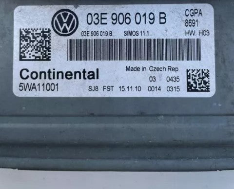 Plug & Play Volkswagen Polo 1.2 Engine ECU, 03E906019B, 03E 906 019 B, 5WA11001, SIMOS 11.1
