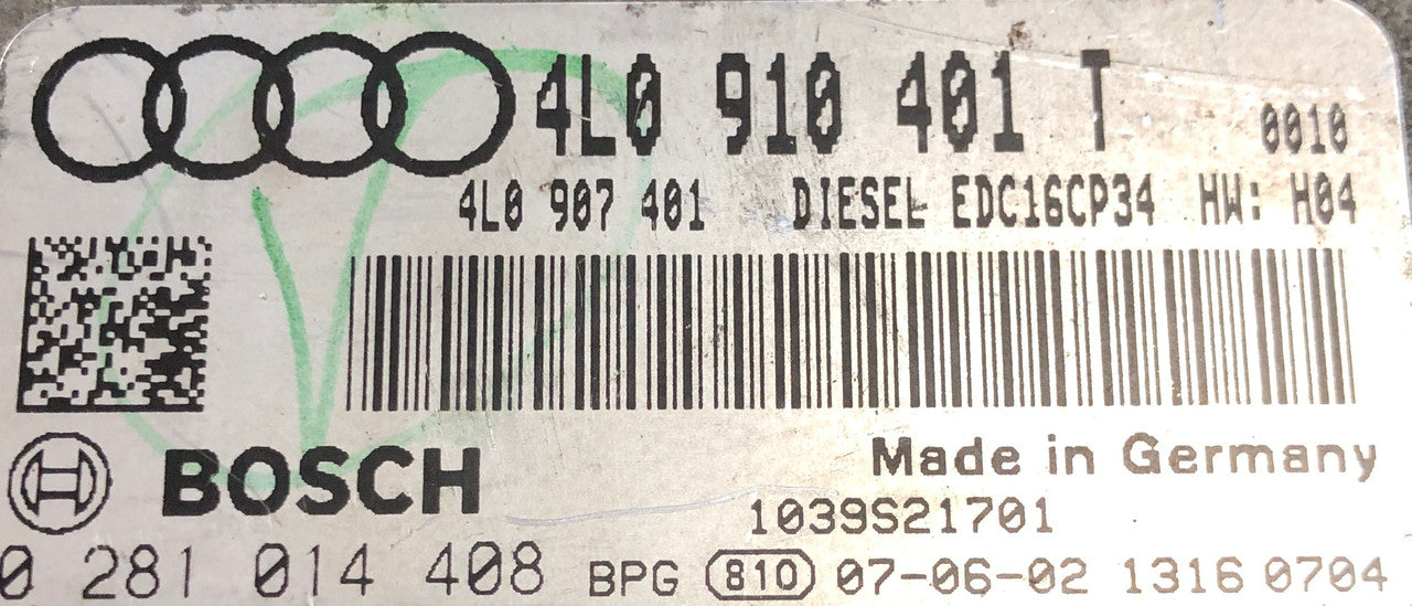Audi Q7 3.0 TDI, 0281014408, 0 281 014 408, 4L0910401T, 4L0 910 401 T