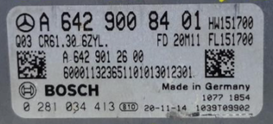 Plug & Play Bosch Engine ECU, 0 281 034 413, 0281034413, A 642 900 84 01, A6429008401, A6429012600, A 642 901 26 00, CR61.30