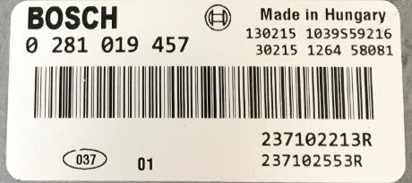 Plug & Play Bosch Engine ECU, Dacia Sendero 1.5 dCi, 0281019457, 0 281 019 457, 237102553R, 237102213R