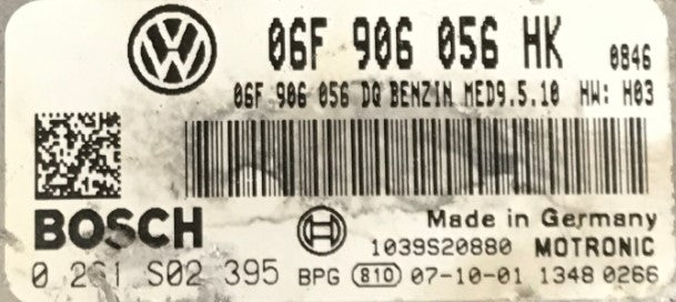 Plug & Play Bosch Engine ECU, Skoda Octavia 2.0 FSI, 0261S02395, 0 261 S02 395, 06F906056HK, 06F 906 056 HK, 06F906056DQ, 06F 906 056 DQ, MED9.5.10