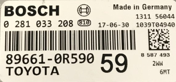 ECU de motor Bosch Plug & Play, Toyota RAV4 2.0 D-4D, 0281033208, 0 281 033 208, 896610R590, 89661-0R590