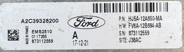 Plug & Play Continental Engine ECU, Ford, A2C39328200, HJ5A12A650MA, HJ5A-12A650-MA, FV6A12B684AB, FV6A-12B684-AB, EMS2510