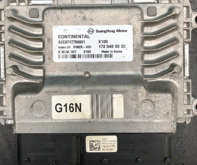 Plug & Play Continental Engine ECU, Ssangyong Tivoli 1.6, A2C9717750801, A2C9 717 750 801, 1735400332, 173 540 03 32, SIM2K-410