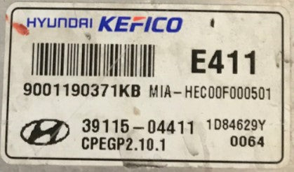 Plug & Play Kefico Engine ECU, Kia, Hyundai, CPEGP2.10.1, 9001190371KB, 3911504411, 39115-04411