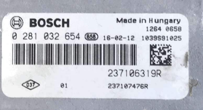 0281032654, 0 281 032 654, 237107476R, 23710 7476R