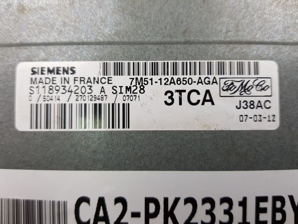 Plug & Play Siemens Engine ECU, Ford, S118934203 A, S118934203A, 7M51-12A650-AGA, 7M5112A650AGA, 3TCA, SIM28