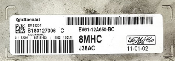 S180127006C, S180127006 C, BV6112A650BC, BV61-12A650-BC, 8MHC, EMS2204