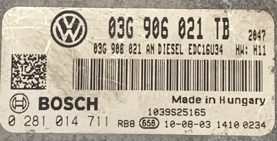 SKODA Octavia 1.9 TDI, 0281014711, 0 281 014 711, 03G906021TB, 03G 906 021 TB, EDC16U34