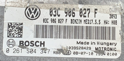 VW Eos, Golf Plus, Golf V, Golf VI, Jetta, Scirocco 1.4 TSI, 0261S04347, 0 261 S04 347, 03C906027F, 03C 906 027 F, 1039S28429, MED17.5.5