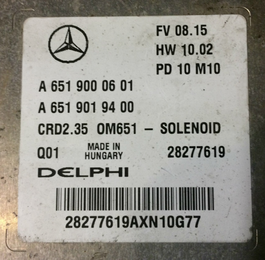 Mercedes-Benz, A6519000601, A 651 900 06 01, A6519019400, A 651 901 94 00, 28277619, CRD2.35, 0M651 - SOLENOID