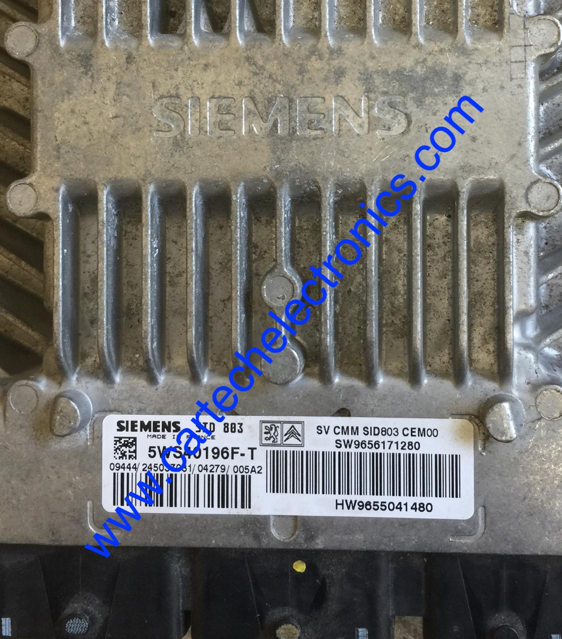 Peugeot 407 2.0 HDI, Engine ECU SIEMENS, SID 803, 5WS40196F-T, HW9655041480, SW9656171280