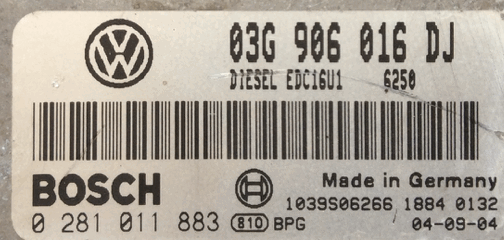 SKODA Octavia 1.9 TDI, 0281011883, 0 281 011 883, 03G906016DJ, 03G 906 016 DJ