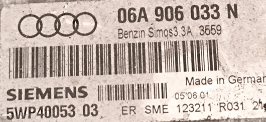 SIMOS3.3A , 06A906033N, 06A 906 033 N, 5WP40053 03