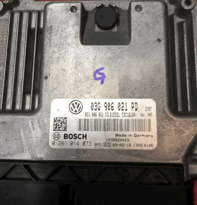 Caddy 1.9 TDI, Engine ECU, 0281014073, 0 281 014 073, 03G906021PD, 03G 906 021 PD, EDC16U34, 1039S26023