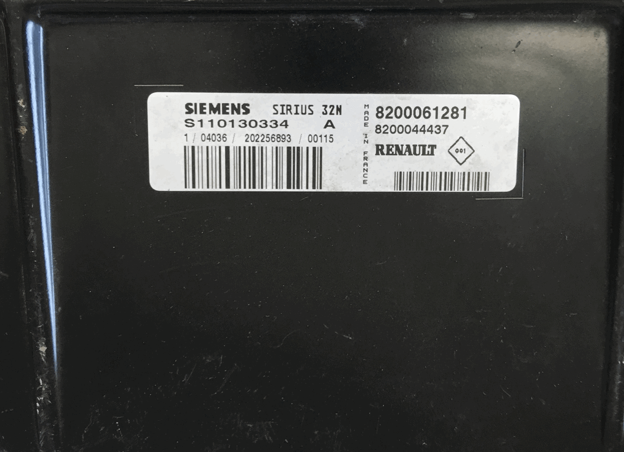 Siemens Engine ECU, Renault, S110130334 A, 8200061281, 8200044437, Sirius 32N