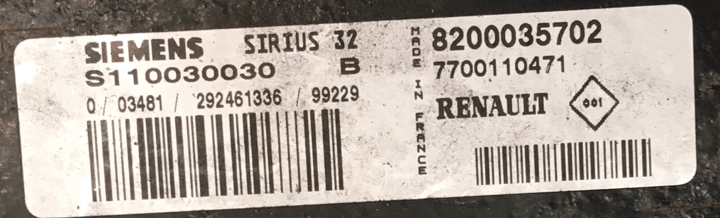 Renault, S110030030 B, 8200035702, 7700110471, Sirius 32